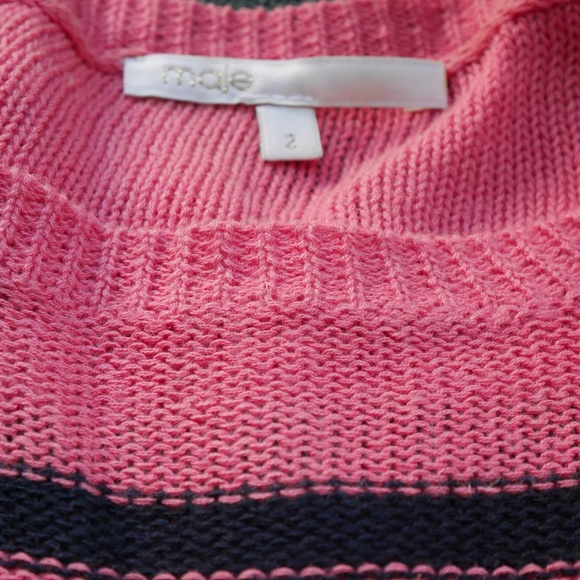 Maje Pink/Gold/Black Striped Sweater, Like New - Picture 4 of 5